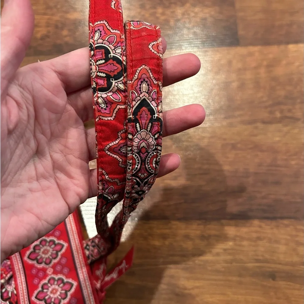 Vera Bradley Shoulder Bag Purse Frankly Scarlett Red Paisley Wallet Matching Set